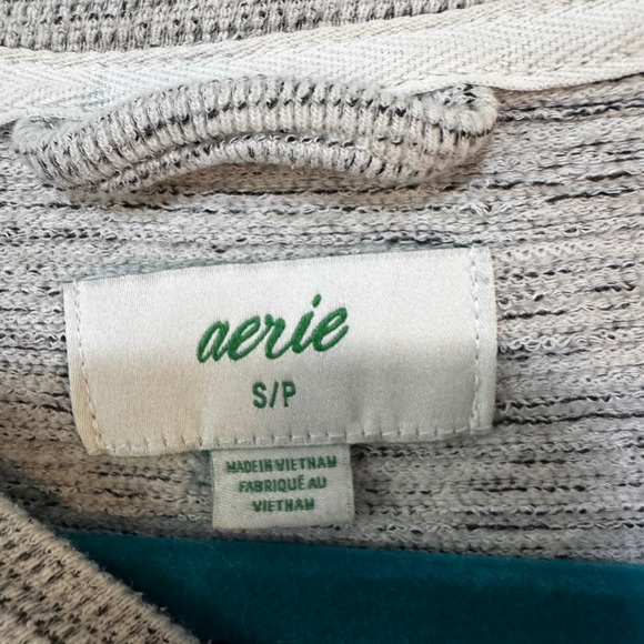 Aerie Marled Grey Crew Neck Long Sleeve Oversized Pullover Sweatshirt Size Small - Picture 2 of 4